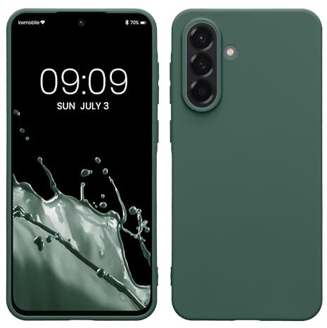 kwmobile Hülle kompatibel mit Samsung Galaxy A56 5G Hülle - weiches TPU Silikon Case - Cover geeignet für kabelloses Laden - Tannengrün
