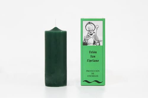 Velón Preparado de San Cipriano – Protección Espiritual y Limpieza Energética | Vela Ritualizada Contra Energías Negativas y Hechizos | Hecho a Mano con Hierbas | Incluye Instrucciones y Oración