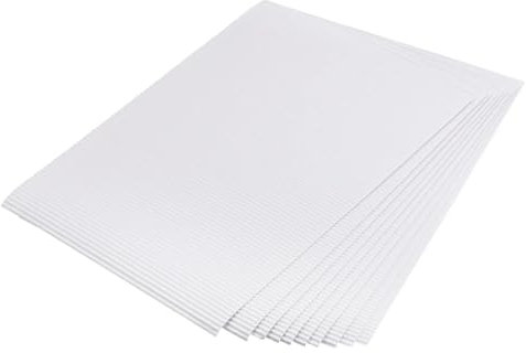 QAUUCP Wellpappe 25 Stück Wellpappe-Bögen, 10 Farben, DIY-Bastel-Wellpappe, handgefertigter Karton zur Verschönerung von Verpackungen und Dekorationen(White)