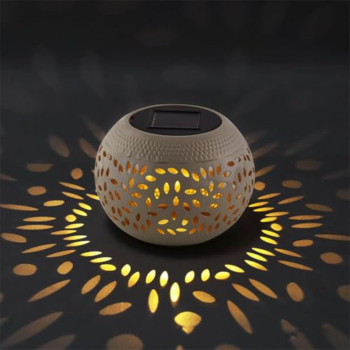 Lampada da tavolo solare per giardino esterno, impermeabile, a energia solare, in metallo, lampada decorativa per scrivania, patio, giardino, vialetto