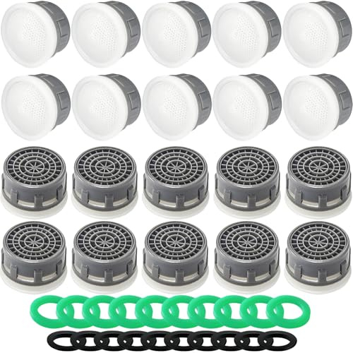 Faucet Aerator 2.2GPM Flow Limiter Insert Faucet Aerator Replacement Part Used for Bathroom or Kitchen Sink Faucet Filter Suitable for Internal and External Thread Faucet Aerators (20 PCS)