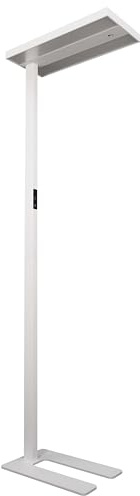 LED Büroleuchte Stehleuchte weiß mit Sensor & Touch-Dimmfunktion – 8700lm, 4000K Neutralweiß, PIR- & Tageslichtsensor, UGR<19, Ra>80 – Smarte Office Bürolicht für ergonomisches Arbeiten