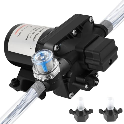 Crumye RV Wasserpumpe 12v, 4008101E65/4008101A65, 3.0 GPM 55 PSI 7,5 Ampere Selbstansaugende Wasserpumpe für Wohnmobile und Wohnwagen