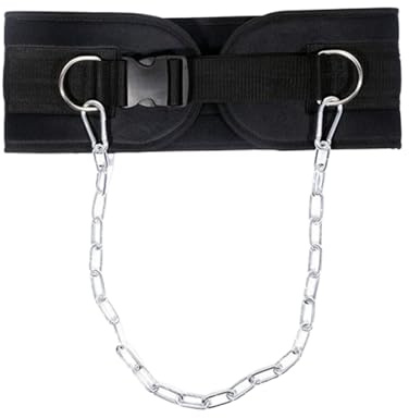 Dip Belt Für Krafttraining - Krafttraining Gewichtsgürtel Mit Kette Für Klimmzüge - Doppel-D-Ring Gewichthebergürtel mit Stahlketten-Rückenstützgurt für Home Workout