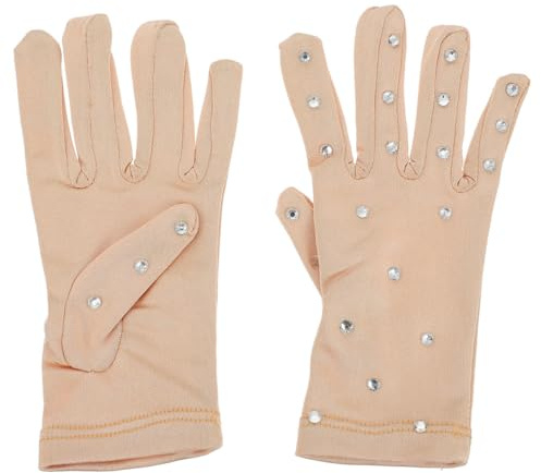 Writwaa StrapazierfäHige Eiskunstlaufhandschuhe Mit Glitzernden Strasssteinen FüR Damen Und MäDchen rutschfeste Thermohandschuhe FüR Eiskunstlauf AuffüHrungen Und Alltag