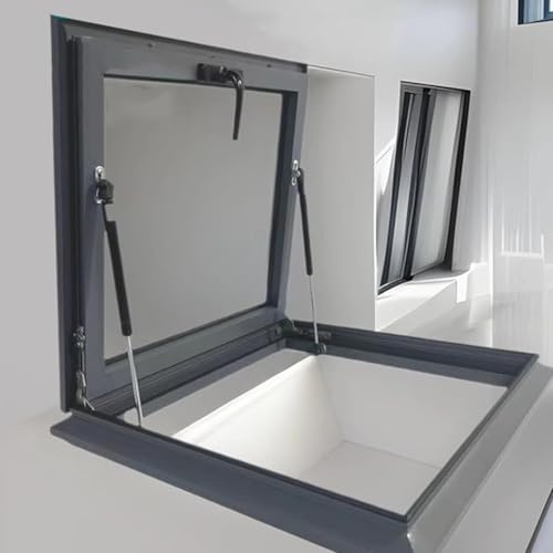 OAKVYNE Dachfenster, Oberlichter & Dachfenster, Schrägdach-Oberlicht, Aluminiumlegierungsrahmen Und Doppelschichtige Isolierglas, Für Keller/Dachboden/Schuppen, LxB(80x60cm/31.5x23.6in)