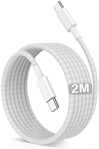 Wenboow USB C to USB C Charger Cable 2M Compatible for for iPhone 17 16 15 Pro Max/Pro/Plus/Air,iPad, 2M Long USBC to USBC Cable Fast Charging Cable Type C to Type C Cable Lead Wire