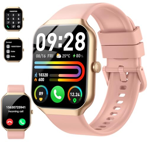 Smartwatch Herren Damen, 1,96 HD 2025 Fitnessuhr Smart Watch mit Telefonfunktion, 115+ Sportmodi Schrittzähler Armbanduhr, Herzfrequenz SpO2 Schlafmonitor, IP68 Wasserdicht Sportuhr für Android iOS
