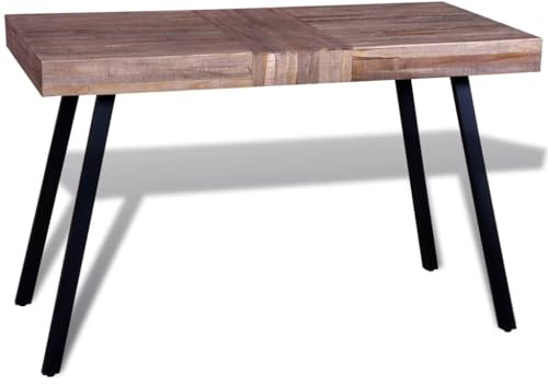 HETFTJN Beistelltisch aus recyceltem Teakholz 119x58x76 cm handgefertigt Vintage Couchtisch für Wohnzimmer Balkon Garten und Outdoor Küche
