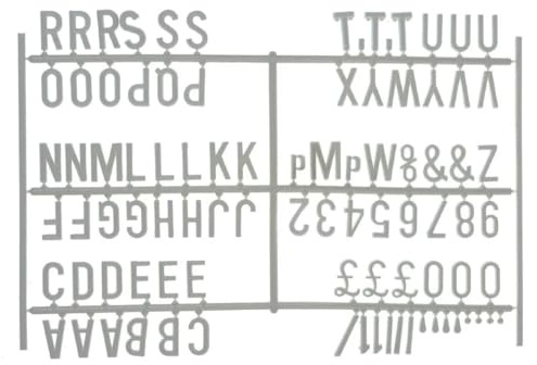 Beaumont Peg Board Lettering 20mm White (6 Pack) - Plastic Letters for DIY Messages, Menu Bords, Kitchen Notes, Ideal for Cafes, Pubs, Restaurants | Push-in letters swap instantly for fast notice board updates, featuring a vintage design to display menus in pubs and cafes.