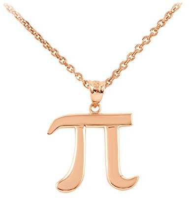 14 Karat Rotgold Pi Symbol Math Damen Anhänger Halskette (Kommt mit eine 45 cm kette)