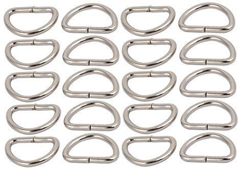 sourcing map 20Stk 10mm Innenbreite Metall Halbrund Form Nicht geschweißter D-Ring Silberton DE de