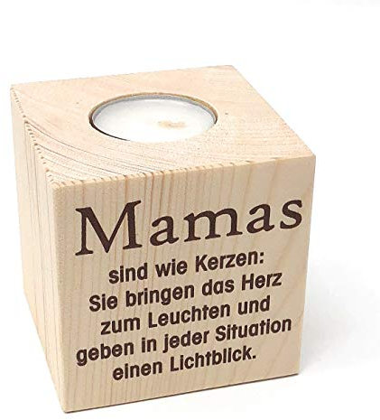 KATINGA Teelichthalter - toller Kerzenständer (Mama Text)