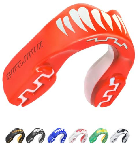 SAFEJAWZ Sport Protège-Dents/Gouttière Coque Dentaire Protege Dent. Protection intégrale pour Tous Les Sports, notamment Le Rugby, MMA, Hockey, Judo, Karate, Les Arts Martiaux et la Boxe