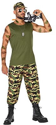 Atosa disfraz militar hombre adulto camuflaje verde XL