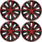 UKB4C 4 x Back & Red Alloy Look Wheel Trims Hub Caps 14 fits Peugeot 106 107 108 206 207 208
