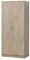 Timber Art Design 2 Door Double Wardrobe In Sonoma Oak Modern Contemporary With Shelving, Hanging Space, Bedroom Furniture Storage With Chrome Metal Handles (76 x181x 47 cm)