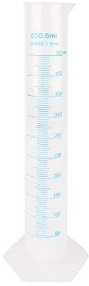 Measuring Cylinder, Measuring Beaker, 500ml Plastic Graduated Cylinder Laboratory Trial Test Liquid Tube with Graduation Lines Plastic Tube Beakers for Laboratory Test