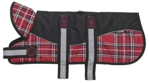 Animate Reflective Black/Red Tartan Padded Harness Coat - 20