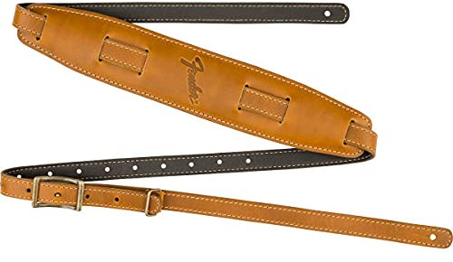 Fender® »MUSTANG® VINTAGE SADDLE STRAP« Gitarrengurt aus Leder - Lange Version - Farbe: Butterscotch, 43