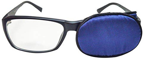 Couvre-lunettes en soie pour enfants et adultes, utilisé pour l'amblyopie, le strabisme, couvre-lunettes correctif - Bleu