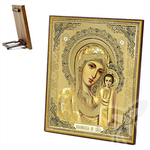NKlaus Ikone Gottesmutter von Kazan Holz 15x18cm Ikonographie Orthodoxes Leitbild Kunstdruck 39112