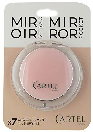 Miroir de sac rond rose