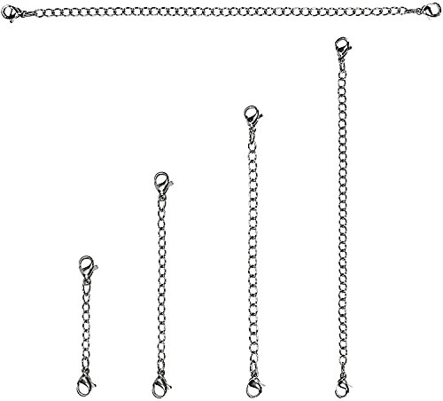 Voarge 5 Stück Edelstahl Halskette Extender Armband Verlängerungskette, für Halsketten Armband DIY Schmuckherstellung (Silber 5 cm 7,5 cm 10 cm 13 cm 15 cm)