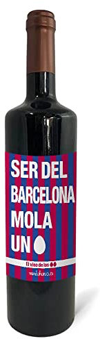 Regalo original. Botella de vino tinto Ser del Barcelona mola un huevo. 75cl.
