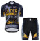 Herren Radtrikot Set Fahrrad Kurzarm Shirt und 3D Kissen Shorts Gepolsterter Anzug Biking Top, T16, Large