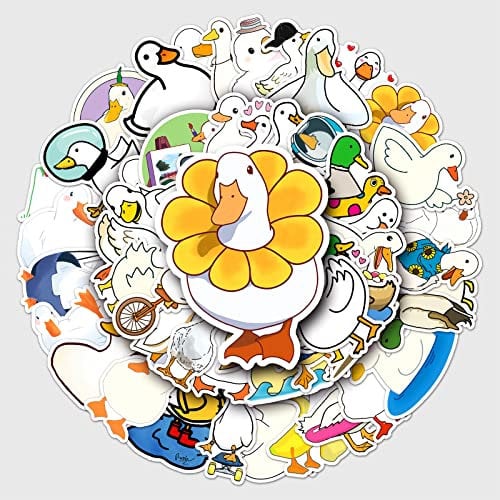 Bric Dodo 50 Stück Ente Aufkleber Wasserflaschen Laptop Telefon Gitarre Skateboard Computer Koffer Fahrrad Duck Vinyl Stickers Wasserdicht Ästhetisch Aufkleber für Jugendliche Kinder Erwachsene