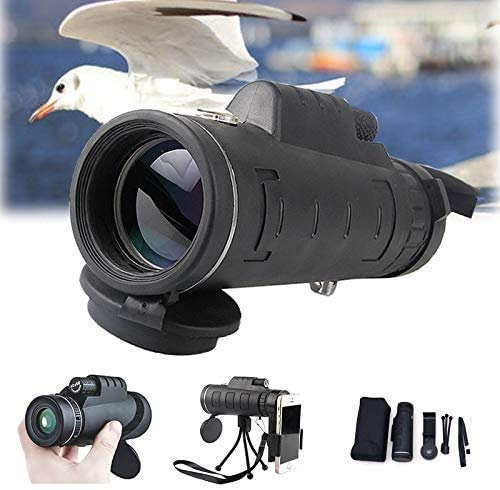 Lunette monoculaire Haute Puissance étanche 40 × 60 étanche à la buée HD avec Support pour Smartphone et trépied réglable pour l'observation des Oiseaux, la Chasse, la ra