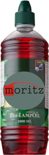 Moritz 1 Liter Bio Lampenöl rot farbig für Öllampen Bambusfackeln Gartenfackel und Wandfackeln