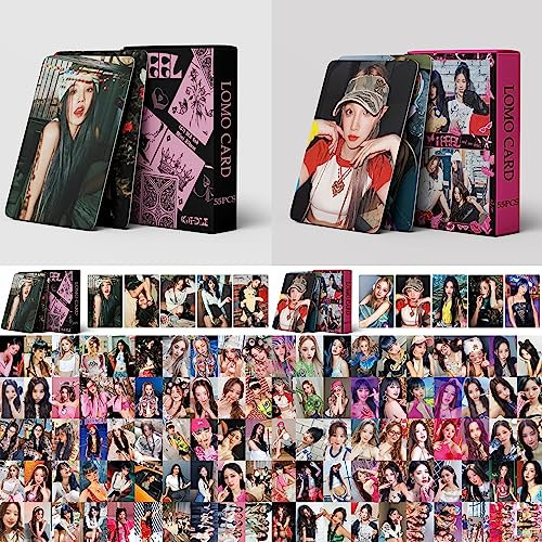 2 Pack/110 Stück (G) I-DLE Lomo Karten (G) I-DLE I FEEL Queencard Neues Album (G) I-DLE 2023 Mini Fotokarten Kpop (G) I-DLE Poster Karten Geschenk für Fans