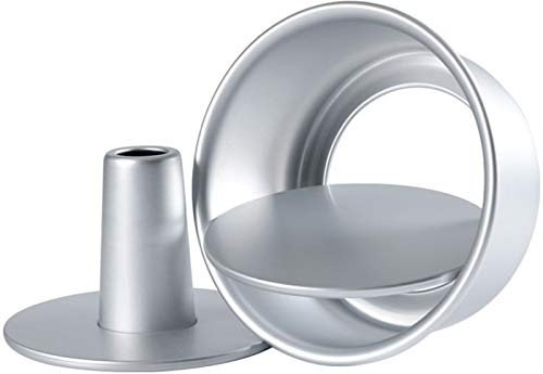 Aoguaro Moules à gâteau de 1,5 cm pour la cuisson, moule à gâteau avec trou au milieu, outils de moulage de gâteau arrondis en alliage d'aluminium, anti-adhésifs avec fond amovible, pour la maison, la