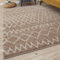 THE RUGS Modern Moroccan Design Living Room and Bedroom Rugs, Non-Shedding & Easy Care (Tangier Beige/Ivory, 80x150 cm)