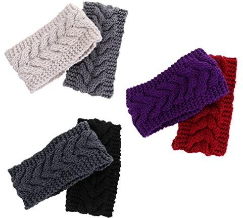 MAGICLULU 6St Twist-Strick-Stirnband warchmen elastisches stirnband elastische Haarbänder Nagelfeile aus Metall halstuch damen Turban warmes Stirnband gehäkeltes Stirnband bilden Schal Knopf