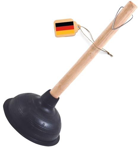 Novaliv Pömpel Abfluss 140 mm Ø Saugglocke Abfluss Pümpel Toilette Pömpel mit Holzstiel Plunger WC Pömpel mit einem Durchmesser von 14,5cm IDEAL als Abfluss Pömpel für verstopfter Abfluss Pumpfix