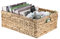 OGANAZI Panier en osier, panier en jacinthe d'eau avec poignées intégrées, panier de rangement en osier pour l'organisation, taille XL ;