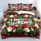 Luowei Weihnachten Bettwäsche 155x220 Weihnachts Grün Rot 3D Bettwäsche Weihnachten Weich Christmas Bettwäsche 3 Teilig für Jugendliche Jungen Kinder mit Reißverschluss und 2 Kissenbezüge 80x80 cm