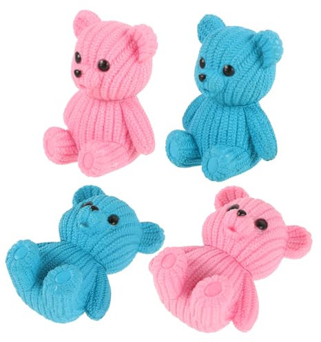 QUMIIRITY Statue De Paysage 4 Pièces Figurines Miniatures Dours De Jardin en PVC Porte-clés Ornement