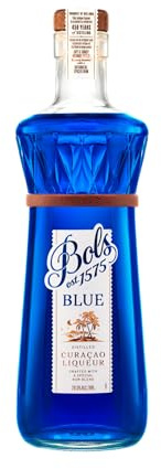 Bols Blue Curaçao 1575 Liqueur, 70cl - 29.5% ABV Orange Flavoured Spirit Crafted with All Natural Botanicals - Artisanal Liqueurs for Cocktails