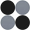 Oruola 4pcs Silicone Coasters,Round Silicone Rubber Mug Coaster,Coasters Set of 4,Non-Slip Black Coasters for Drinks,Coffee,Beer,Wine Glass,Home and Bar(Grey & Black)