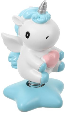 HAWILLOSCH Einhorn Wackelkopf Ornament Kunstharz, Weihnachten Feier Auto