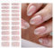 JMEOWIO Unghie Gel Adesive UV Nero Bianco Glitter Rosa Chiaro Smalto Adesivo per Unghie Gel Nail Stickers Decorazioni Unghie Nail Art Disegni