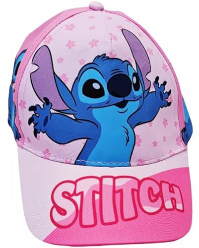Schirmmütze für Jungen/Kinder, verstellbare Baseballkappe für Stitch Mädchen, Rosa, Einheitsgröße