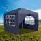 NAIZY Faltpavillon 3x3 m Pavillon Wasserdicht Gartenpavillon mit 4 Seitenteilen und Tragetasche Faltbar Zelt Polyester Partyzelt UV-Schutz Metall-Verstrebungen, Anthrazit