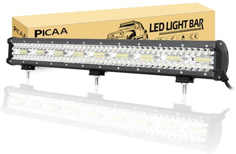 PICAA Led Arbeitsscheinwerfer Light Bar, 26 Zoll 65 CM 540W 8D Lichtbalken | 12V 24V,6000K,Zusatzscheinwerfer Bar,Spot Flutlicht Kombination,LED Lichtleiste,für SUV Offroad ATV UTV Traktor 4x4 Auto