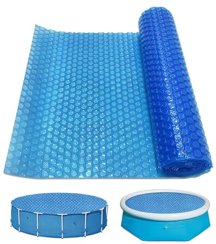 Couverture de piscine solaire rectangulaire - Feuille d'isolation à bulles - Couverture flottante résistante aux UV - Économiseur d'eau thermique pour piscines au sol - Couverture chauffante solaire
