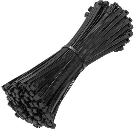 Beshine Black Cable Ties, 200mm x 4.8mm, Pack of 200, 8 Tie Wraps - Self Locking Small Nylon Zip Ties for Home Office Garage and Workshop